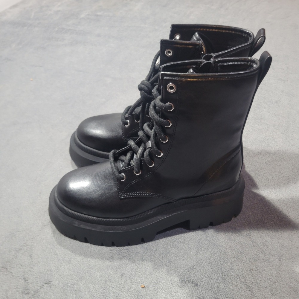 No Boundaries Combat Boots Women 10 Black Platform Lug Sole Grunge Goth Punk New